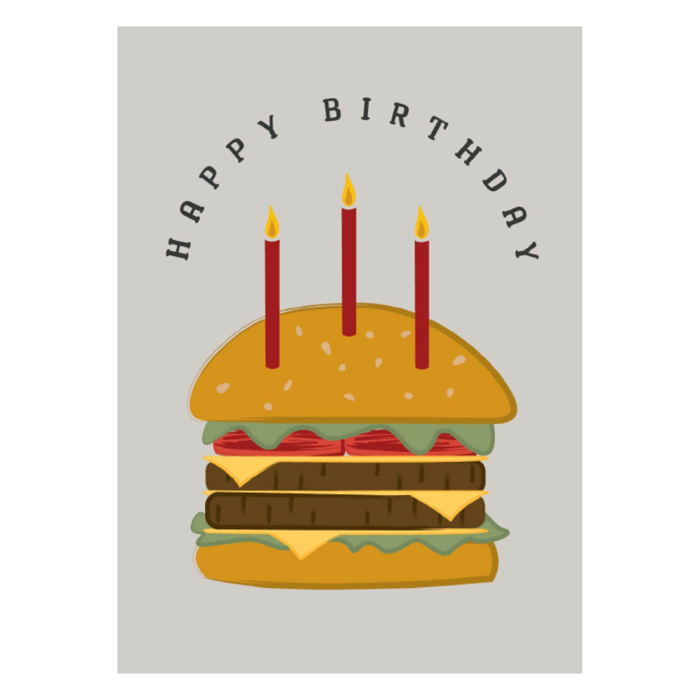 Greeting Card - FOR HIM - Burger Birthday
