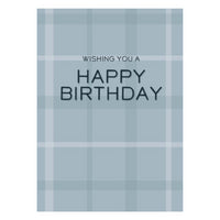 Greeting Card - FOR HIM - Blue Check Birthday