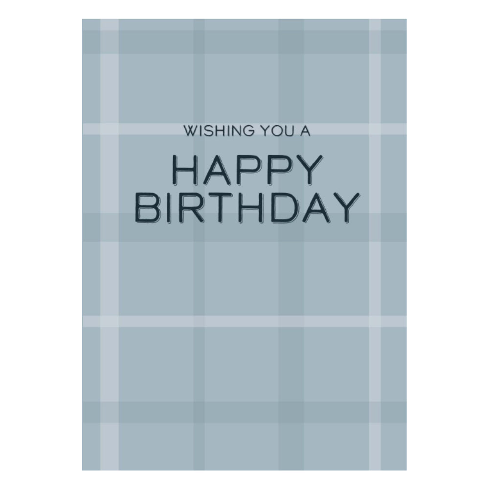 Greeting Card - FOR HIM - Blue Check Birthday