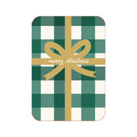 Christmas Card - Green Gingham Gift