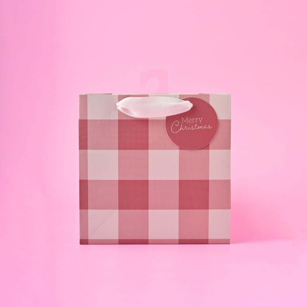 Christmas Square Gift Bag - Red Gingham