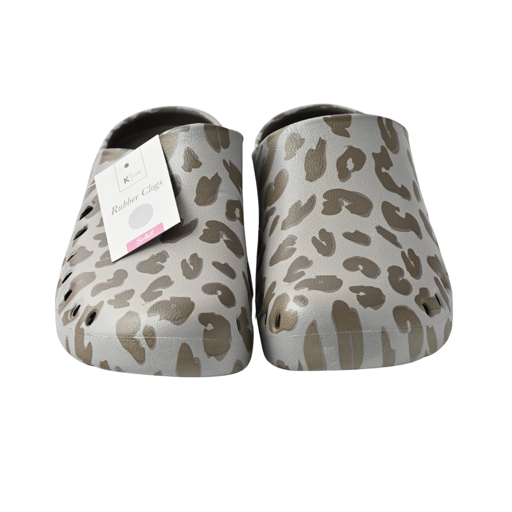 Soleil Series Rubber Clogs - NEUTRAL LEOPARD