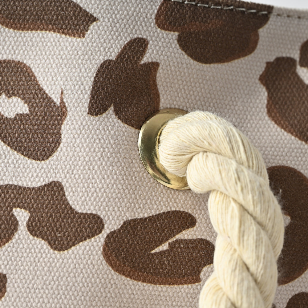 Soleil Series Beach Tote - NEUTRAL LEOPARD