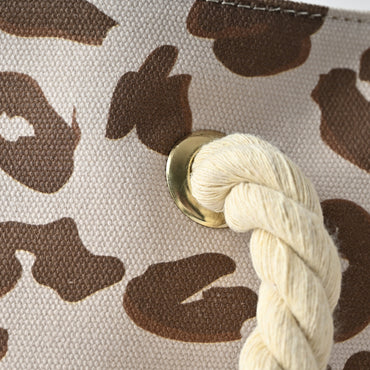 Soleil Series Beach Tote - NEUTRAL LEOPARD