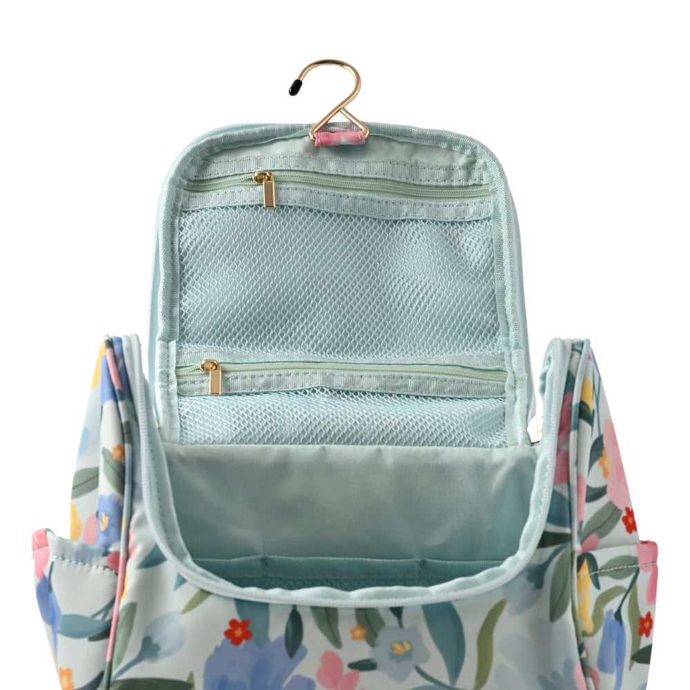 Soleil Series Travel Toiletry Bag - FLOWER MARKET BLUE