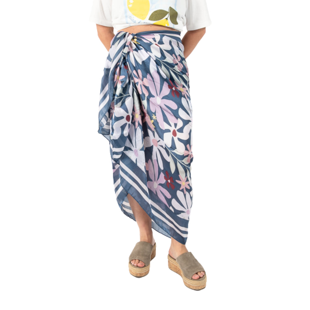 Plumberry Series Sarong - NAVY PLUMBERRY