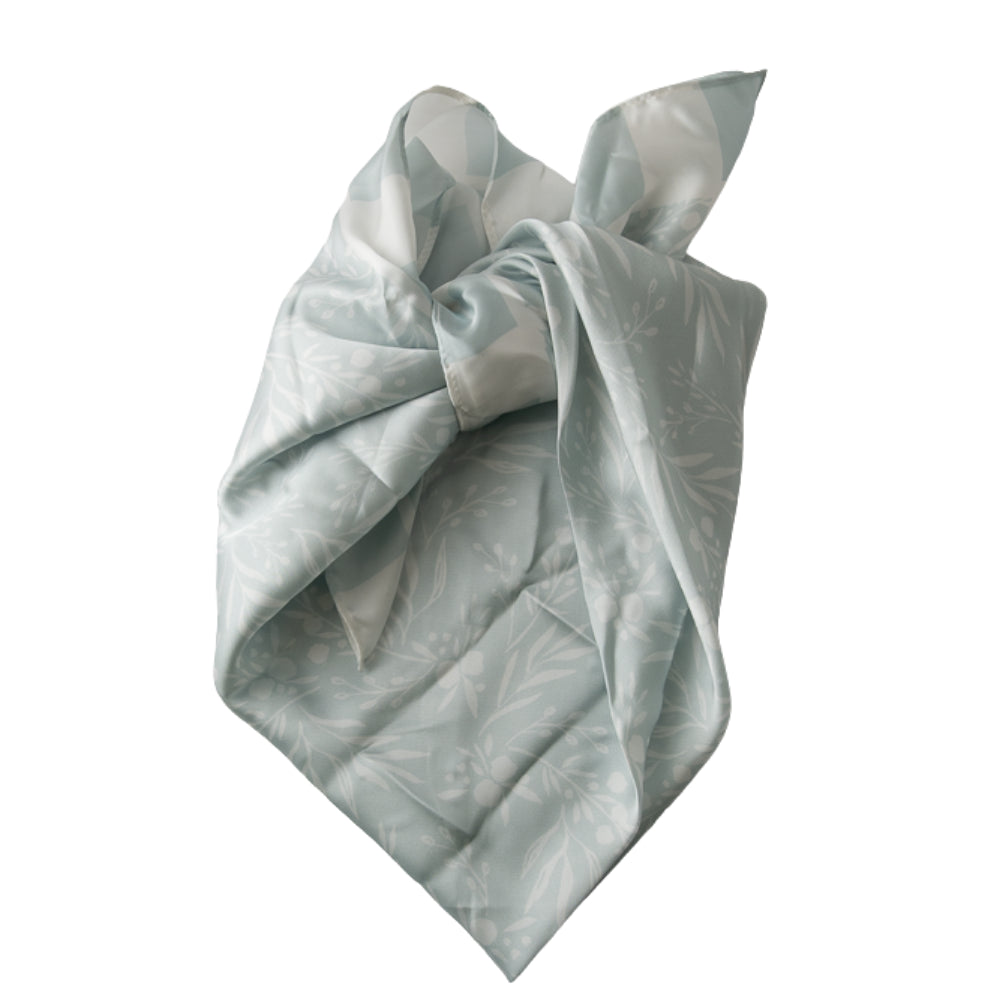 Blossoms Series  Print Neckerchief - SAGE LEAF