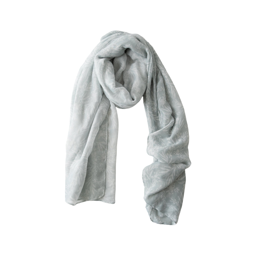 Blossoms Series  Print Scarf - SAGE LEAF