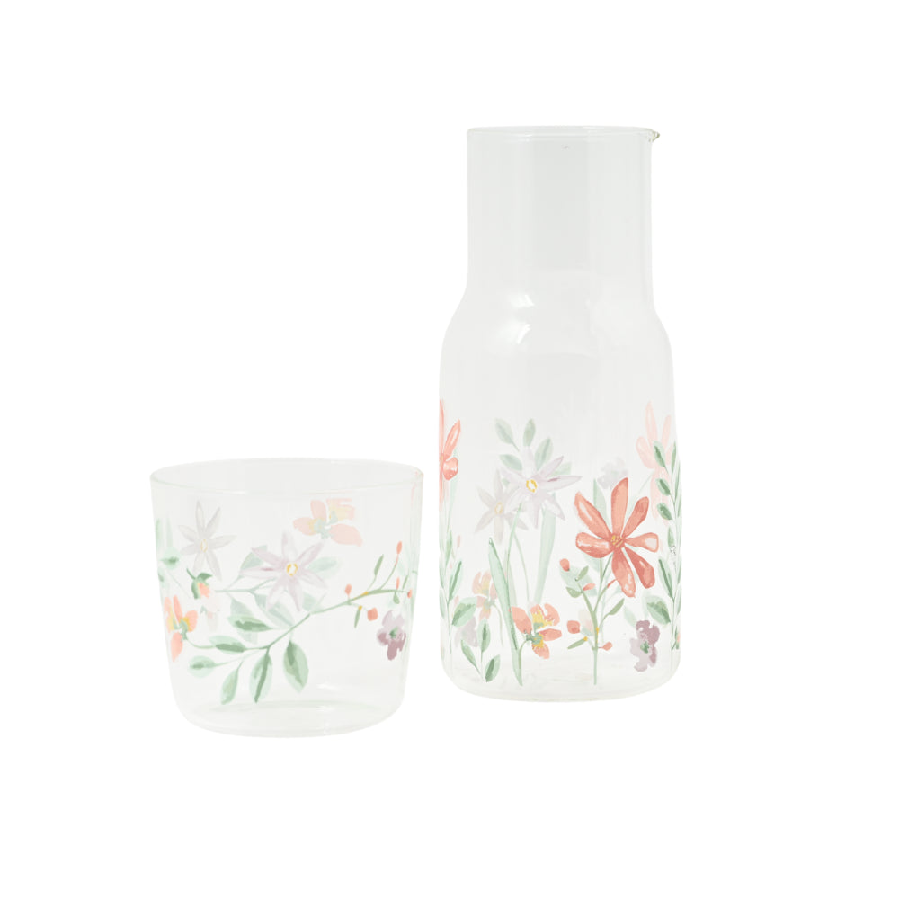Plumberry Series Printed Carafe with Glass
