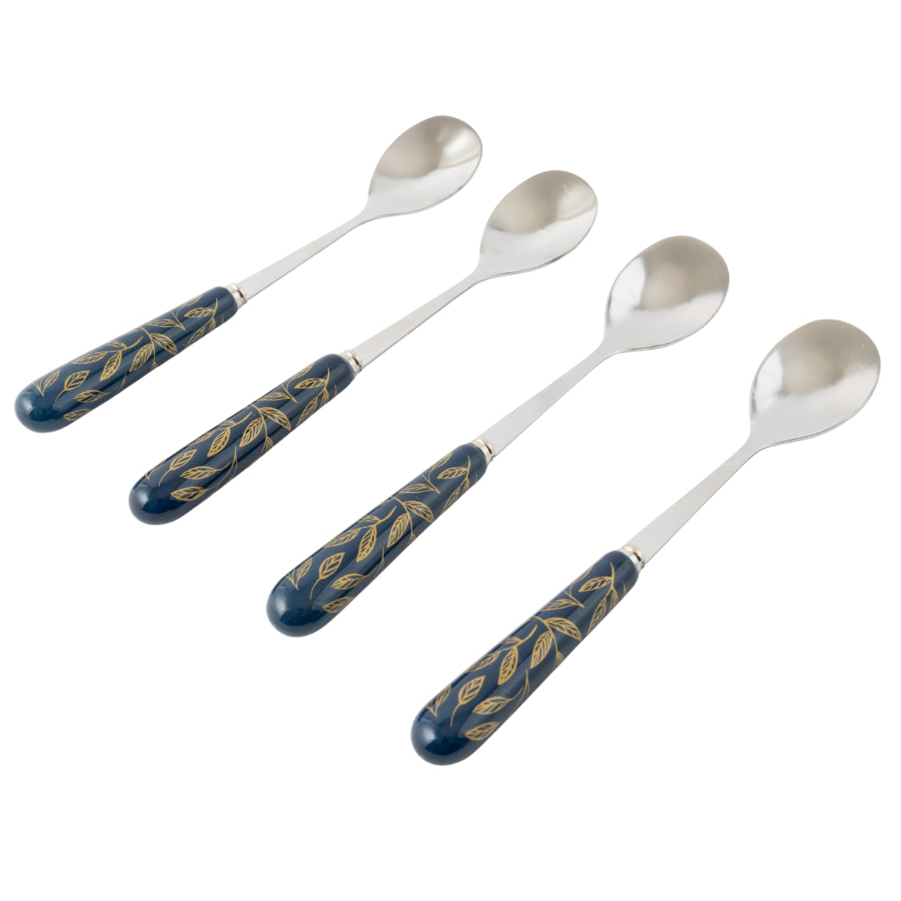 K&Co. Plumberry series Printed Teaspoon 4pk - ETCHED LEAVES