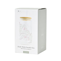 Blossoms Series  Printed Glass Smoothie Cup - DANCING BLOSSOMS