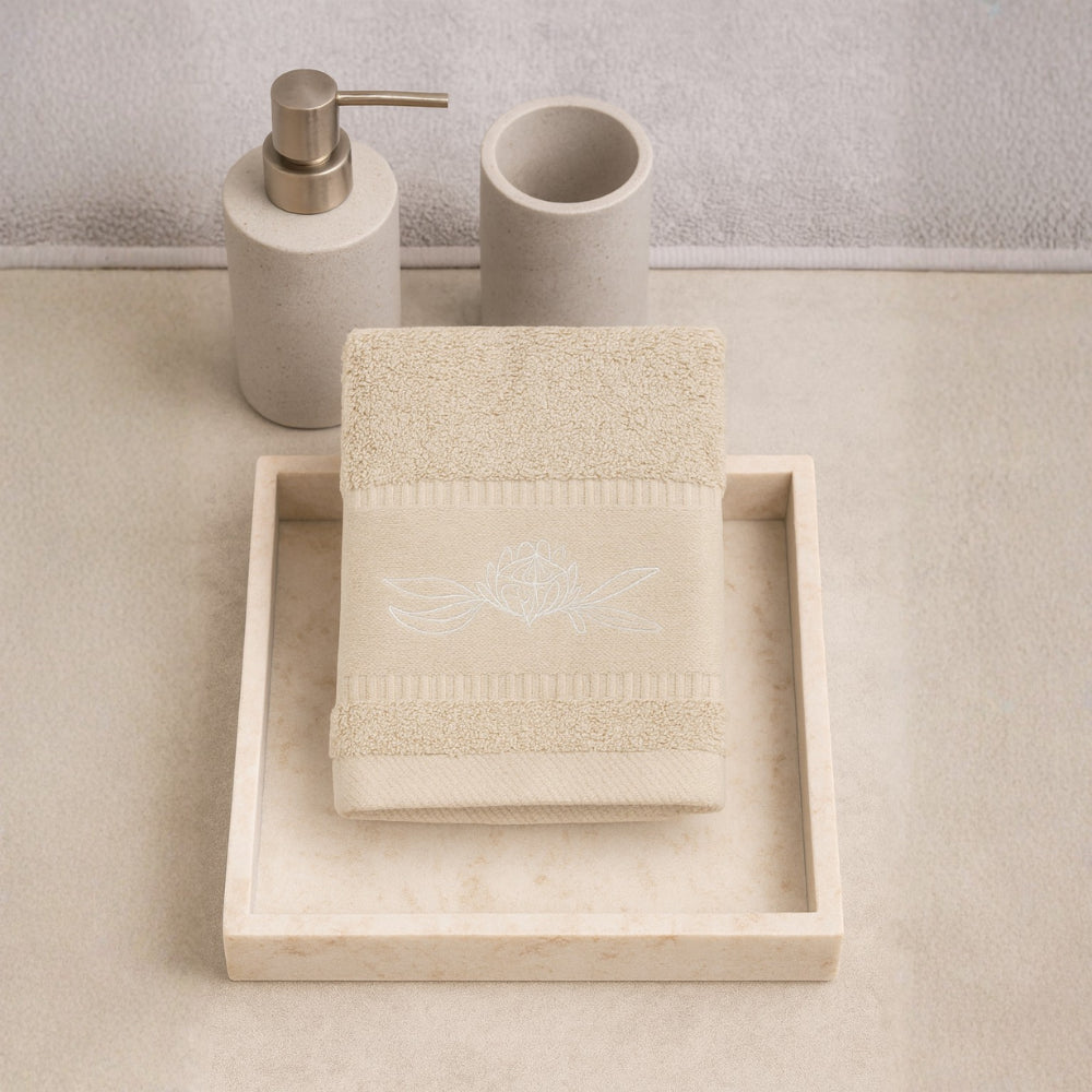 K&Co.  Serenity Series Face Washer - TAUPE