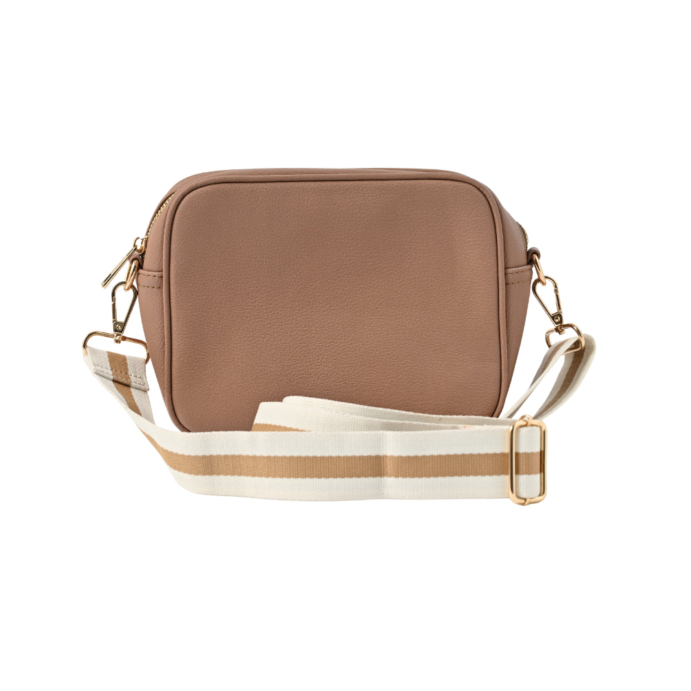 Belle Collection Textured Strap Side Bag - MOCHA
