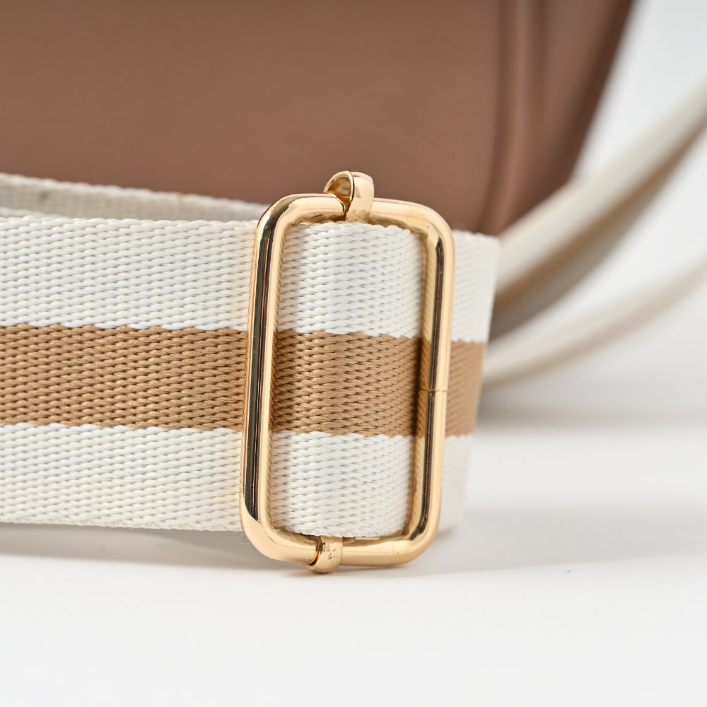 Belle Collection Textured Strap Side Bag - MOCHA