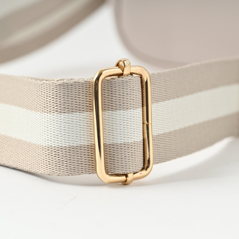 Belle Collection Textured Strap Side Bag - TAUPE