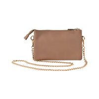 Belle Collection Multi-Gusset Side Bag with Chain Strap - MOCHA