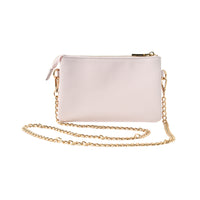 Belle Collection Multi-Gusset Side Bag with Chain Strap - SWEET PINK