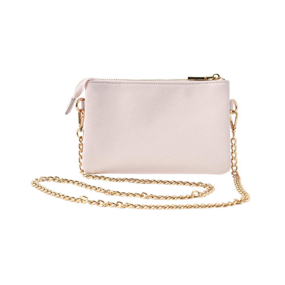 Belle Collection Multi-Gusset Side Bag with Chain Strap - SWEET PINK