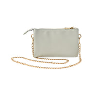 Belle Collection Multi-Gusset Side Bag with Chain Strap - SAGE
