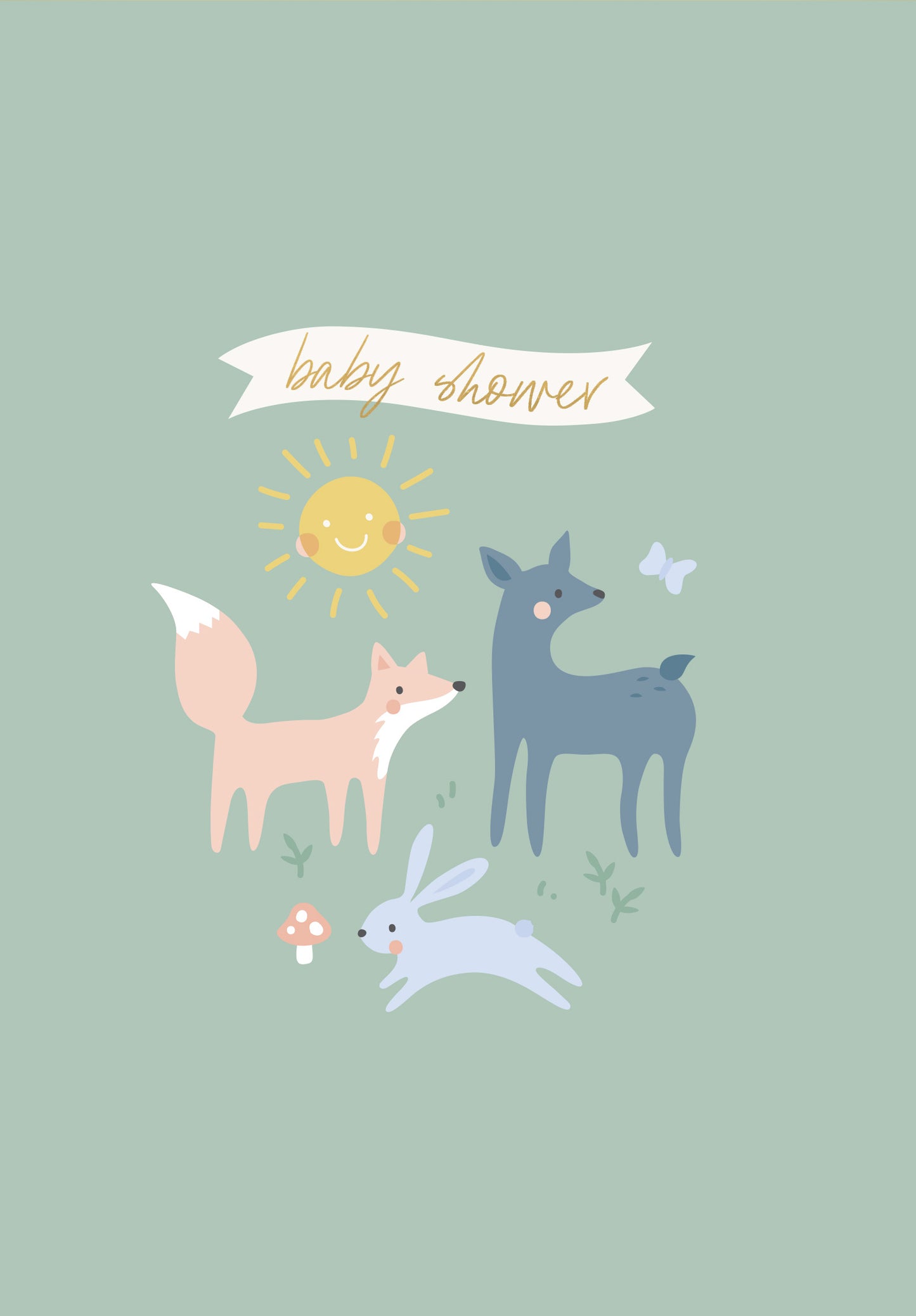 Greeting Card Sunny - Woodland Baby Shower