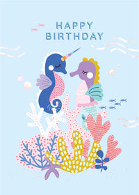 Birthday Card - Seahorses