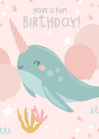 Greeting Card - NARWHALL BIRTHDAY