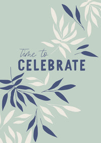 Greeting Card DAINTY BLUE - CELEBRATE LEAVES