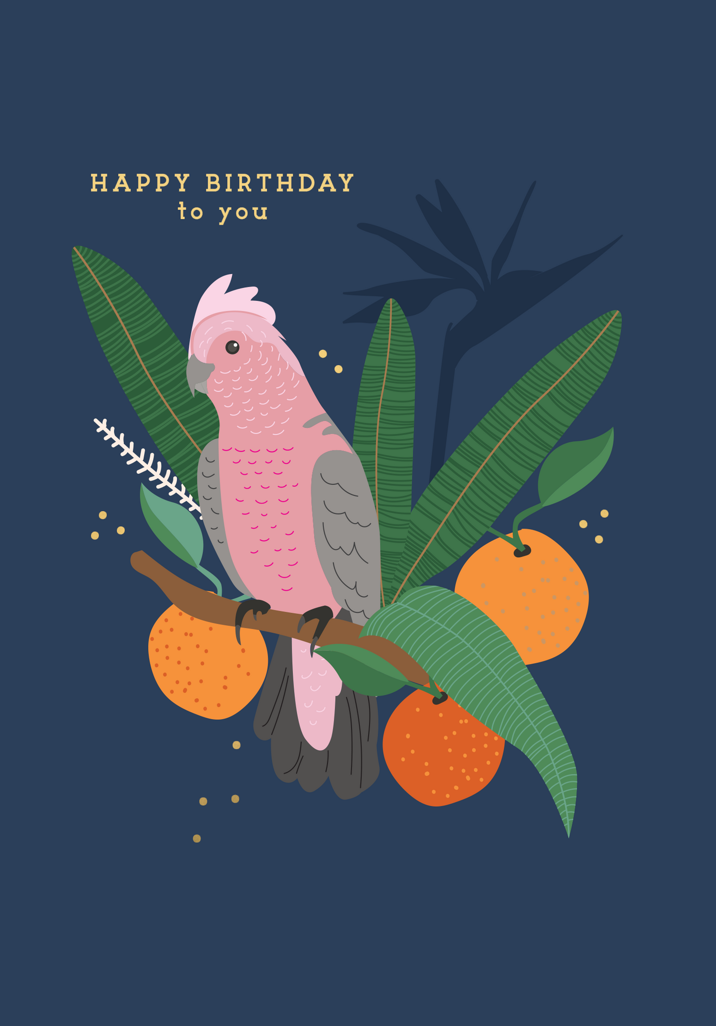 Greeting Card Bird Party - Birthday Galah