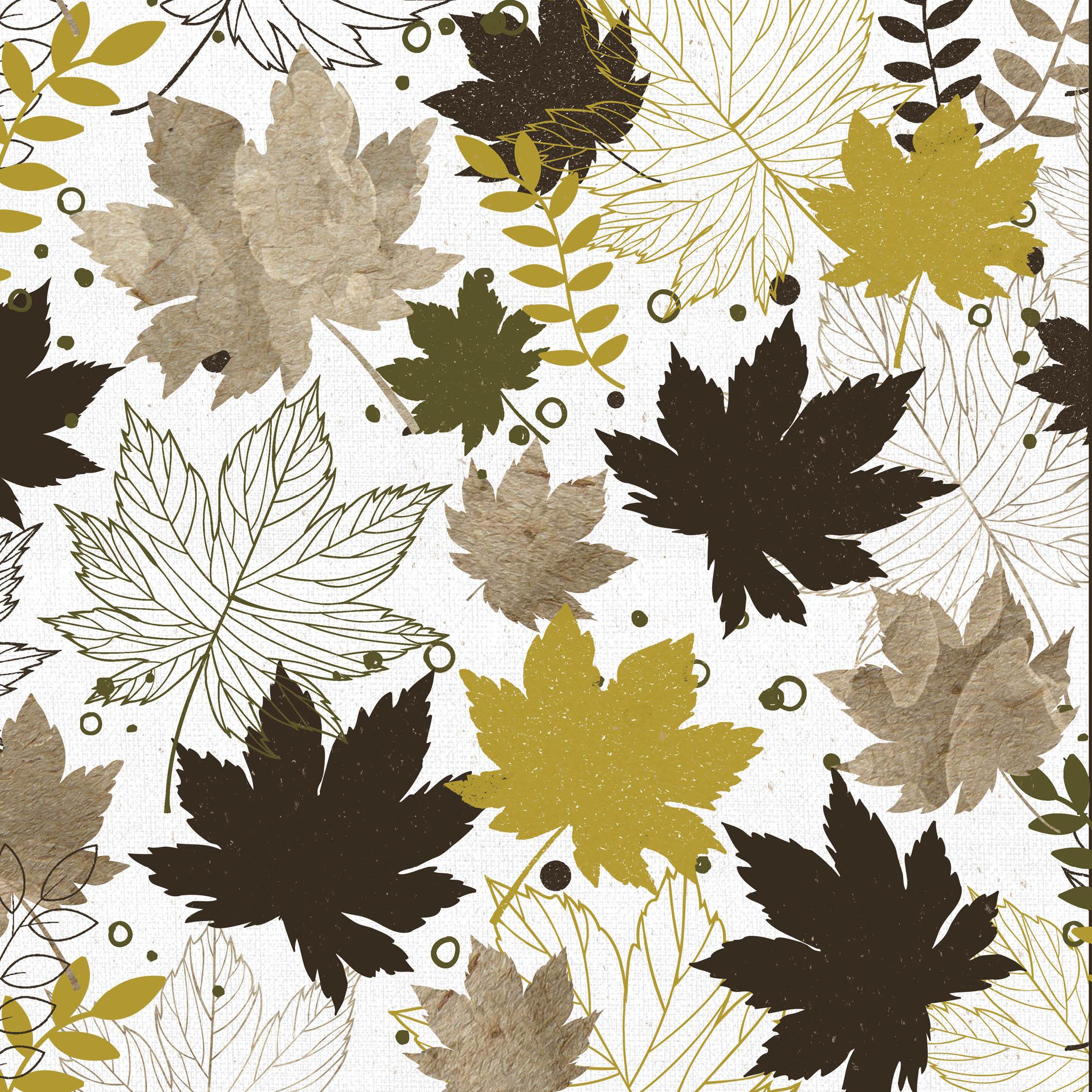 Fallen Leaves 12x12 Scrapbook Paper - Crucnhy Leaves