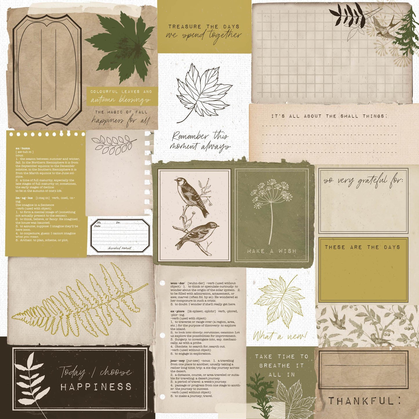 Fallen Leaves 12x12 Scrapbook Paper - Cosy Corner