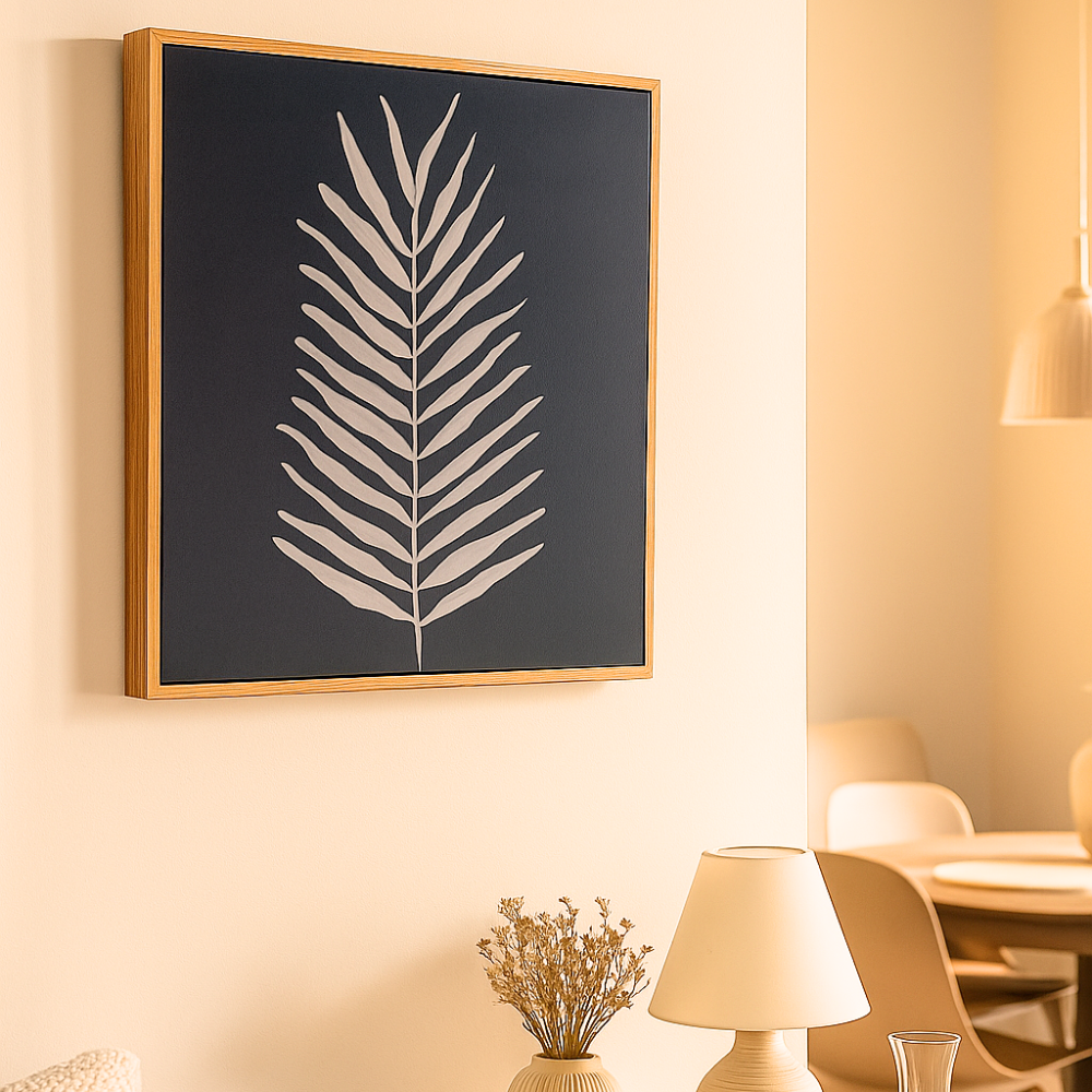 Coastal Tones Collection Printed Wall Canvas - PALM LEAF