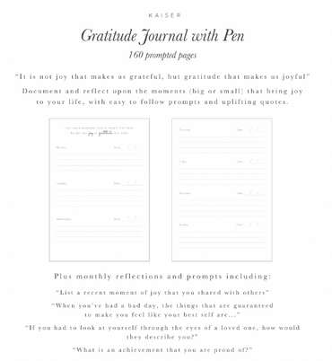 Kaiser Prompted Journal with Pen - INDIGO