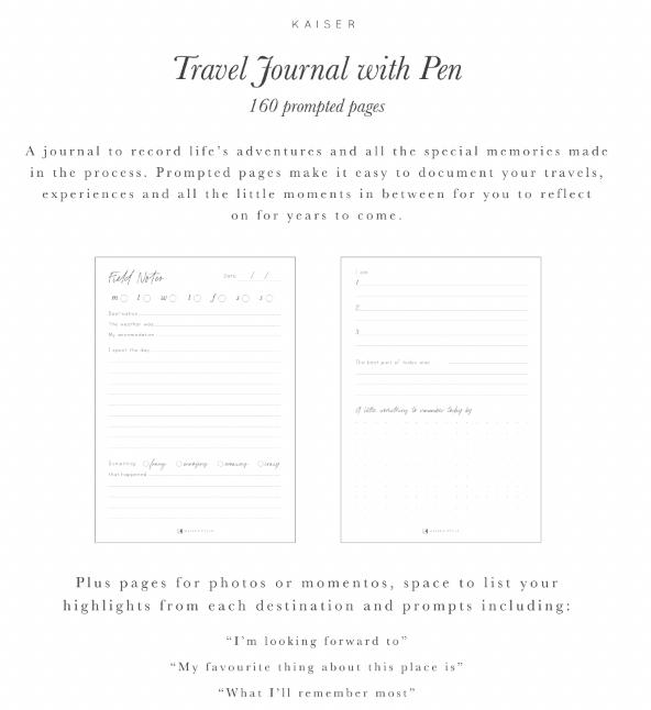 Kaiser Prompted Journal with Pen - ADVENTURE