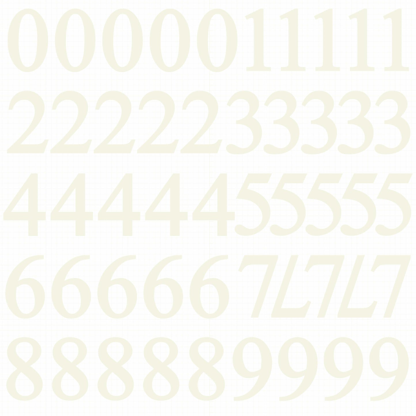 Number Stickers - Ivory