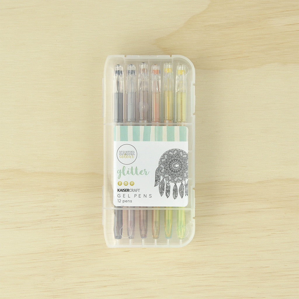 Kaisercolour Glitter Gel Pens 12pk
