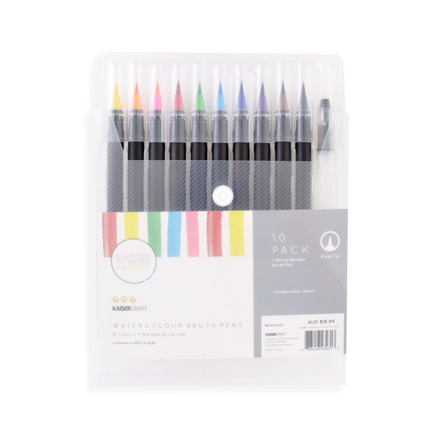 Kaisercolour Watercolour Brush Pen 10pk