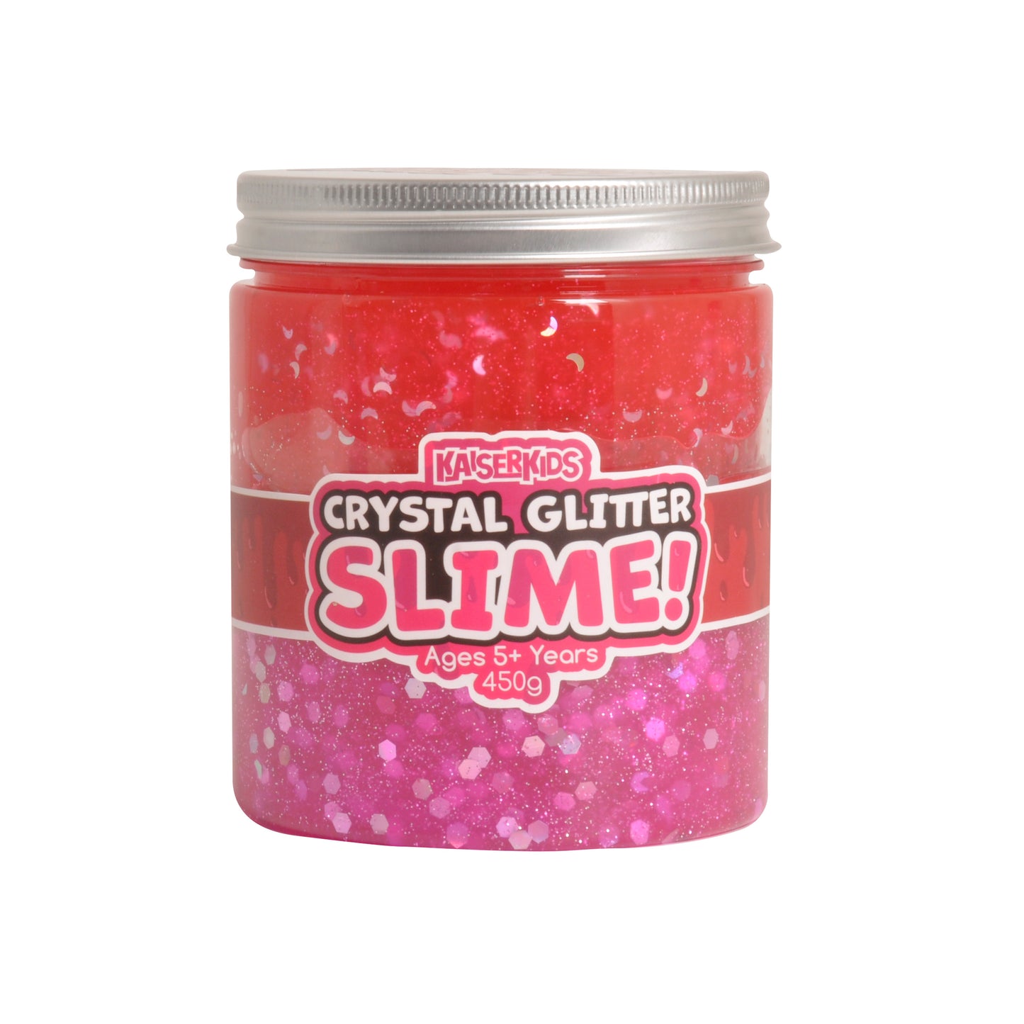 K Kids Crystal Slime With Glitter - PINK/RED