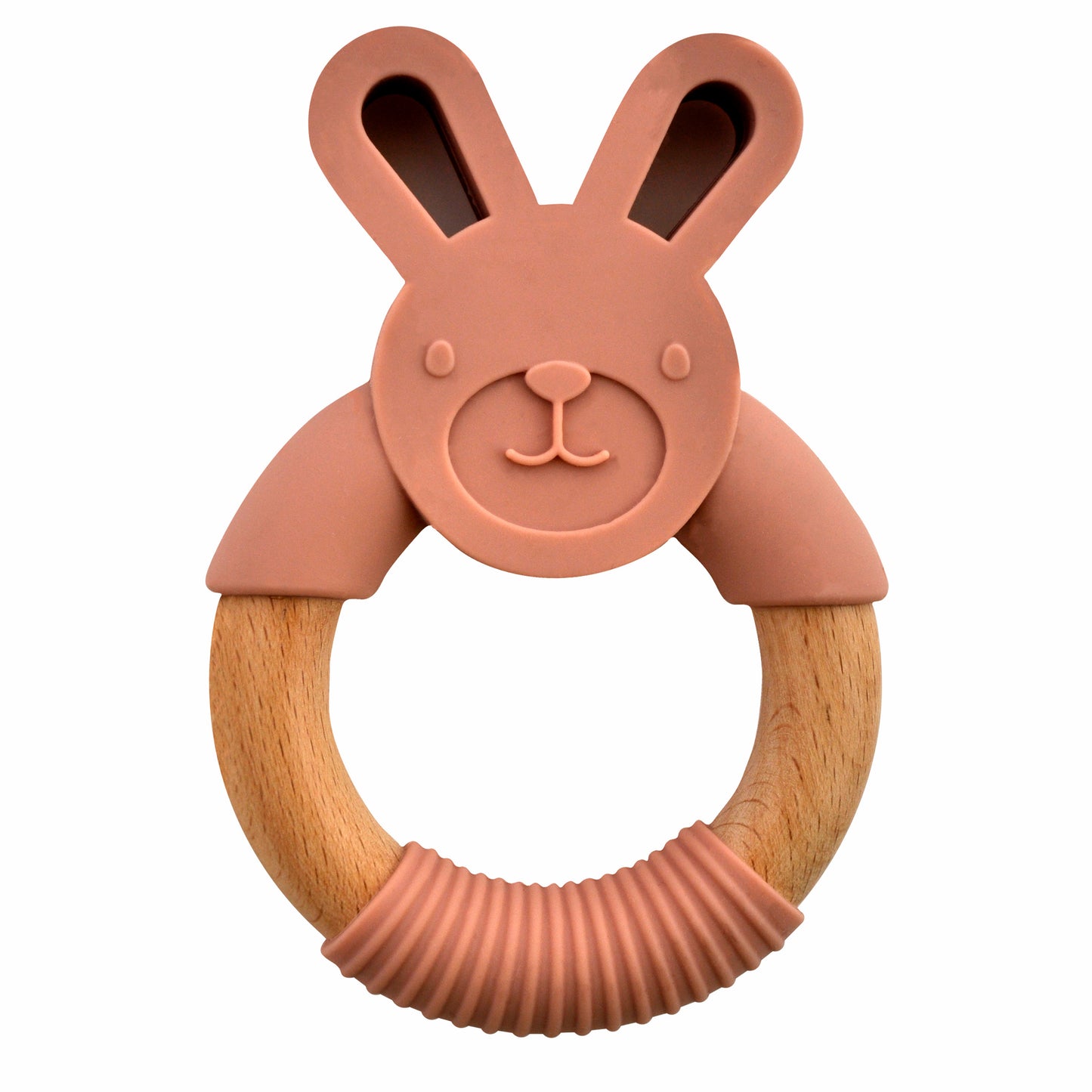 Baby Silicone Animal Teething Ring - Pink Bunny