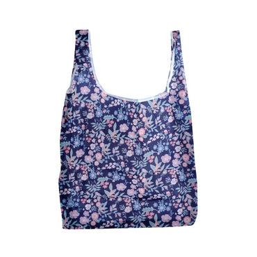 Large Reusable Tote - NAVY POSY