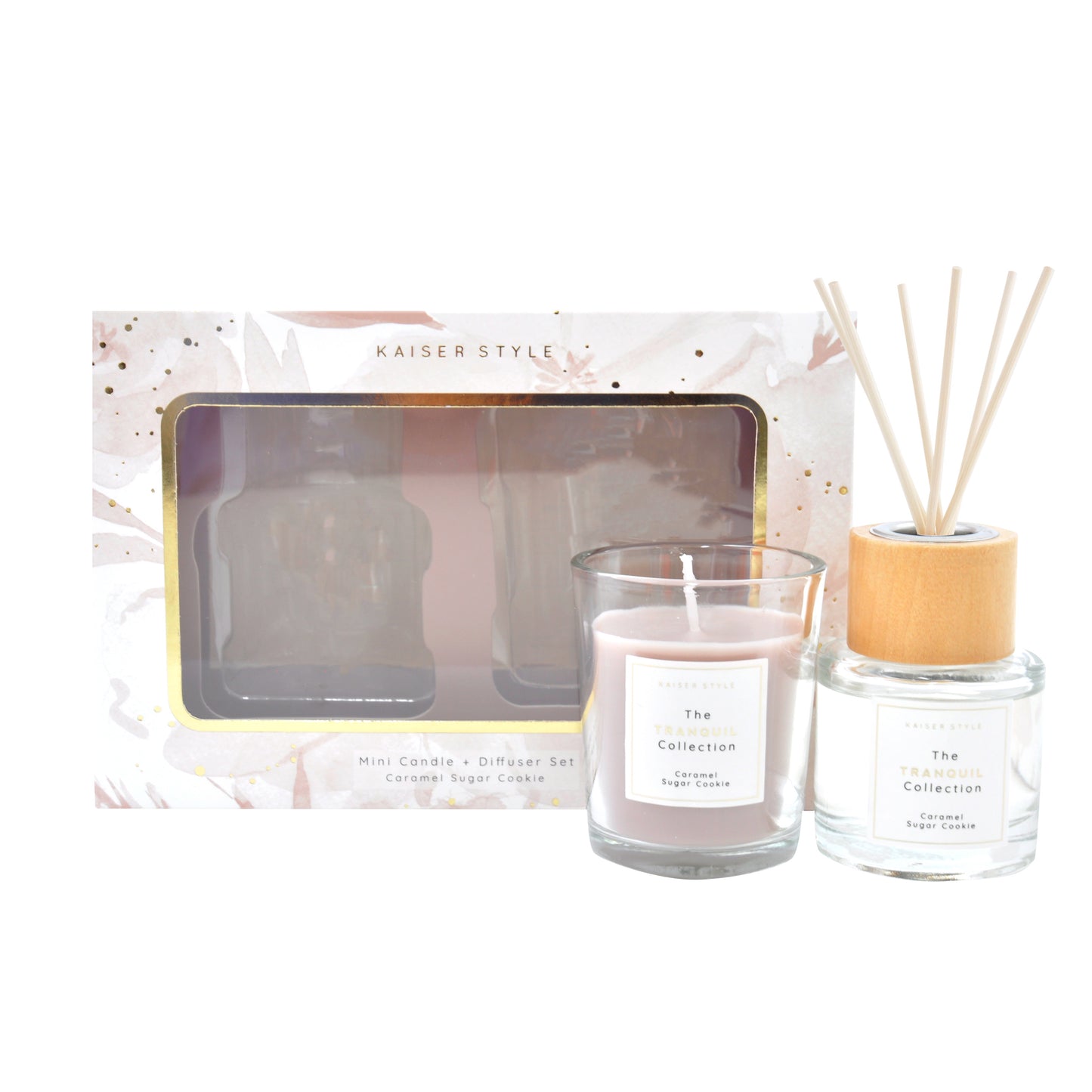 Tranquil Candle & Diffuser Set - CARAMEL SUGAR COOKIE