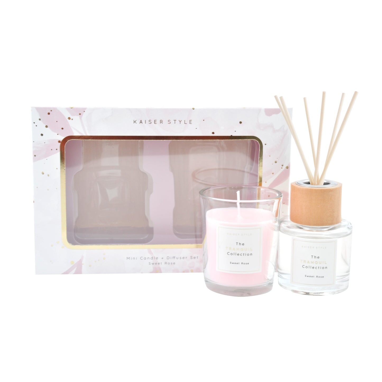 Tranquil Candle & Diffuser Set - SWEET ROSE