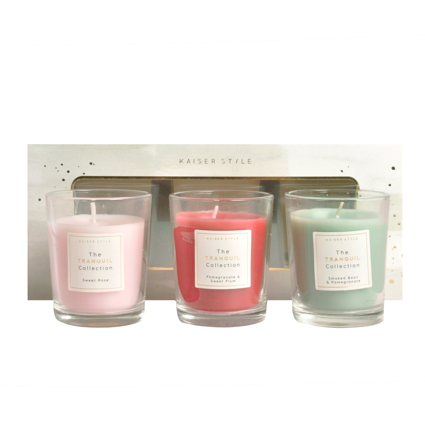 3pk Candles Tranquil - FLORAL SCENTS