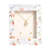 Necklace & Earring Set - GOLD HEART