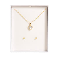 Necklace & Earring Set - GOLD HEART