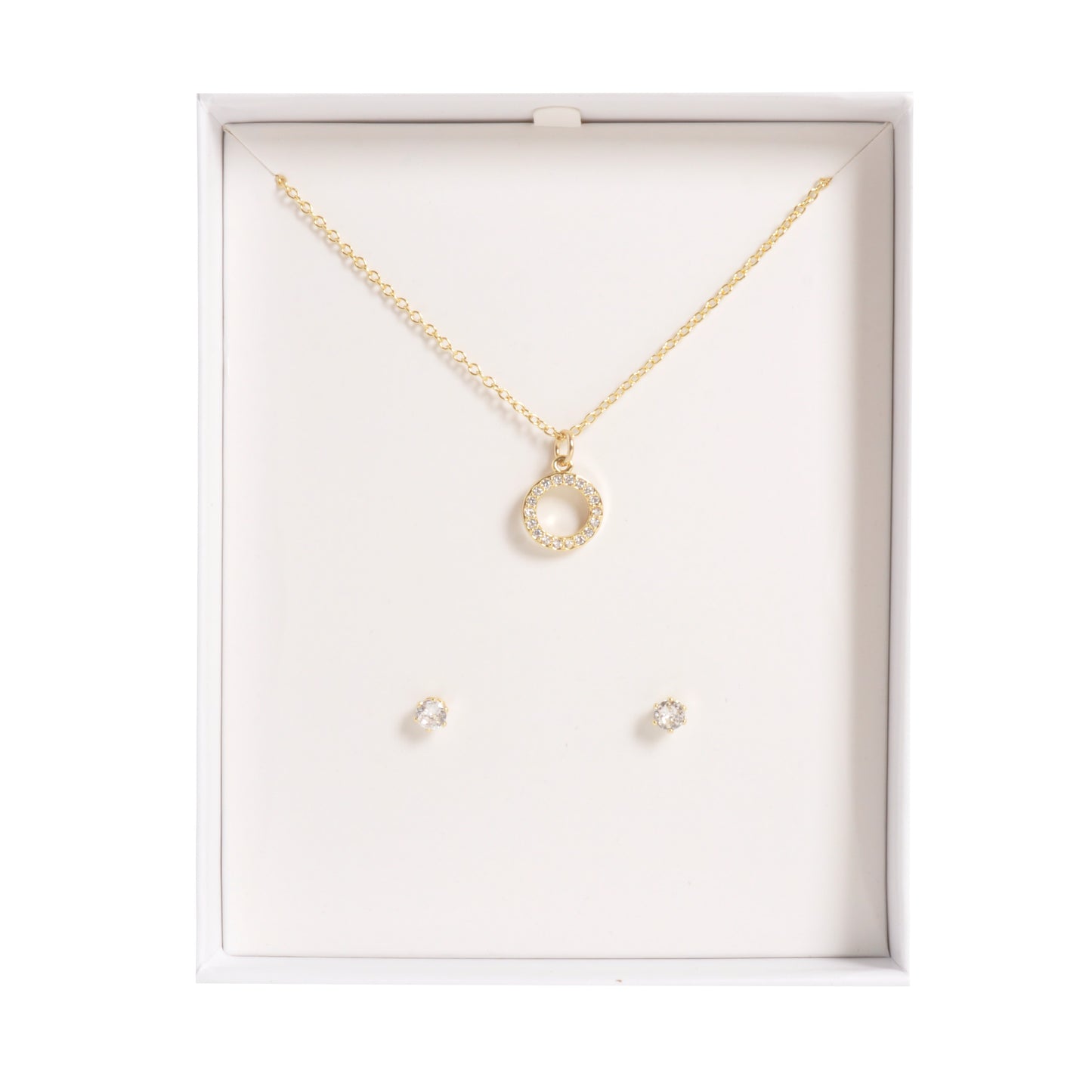 Necklace & Earring Set - GOLD CIRCLE