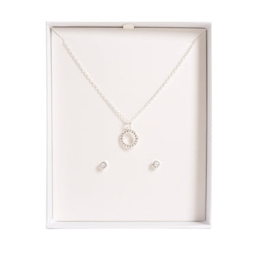 Necklace & Earring Set - SILVER CIRCLE