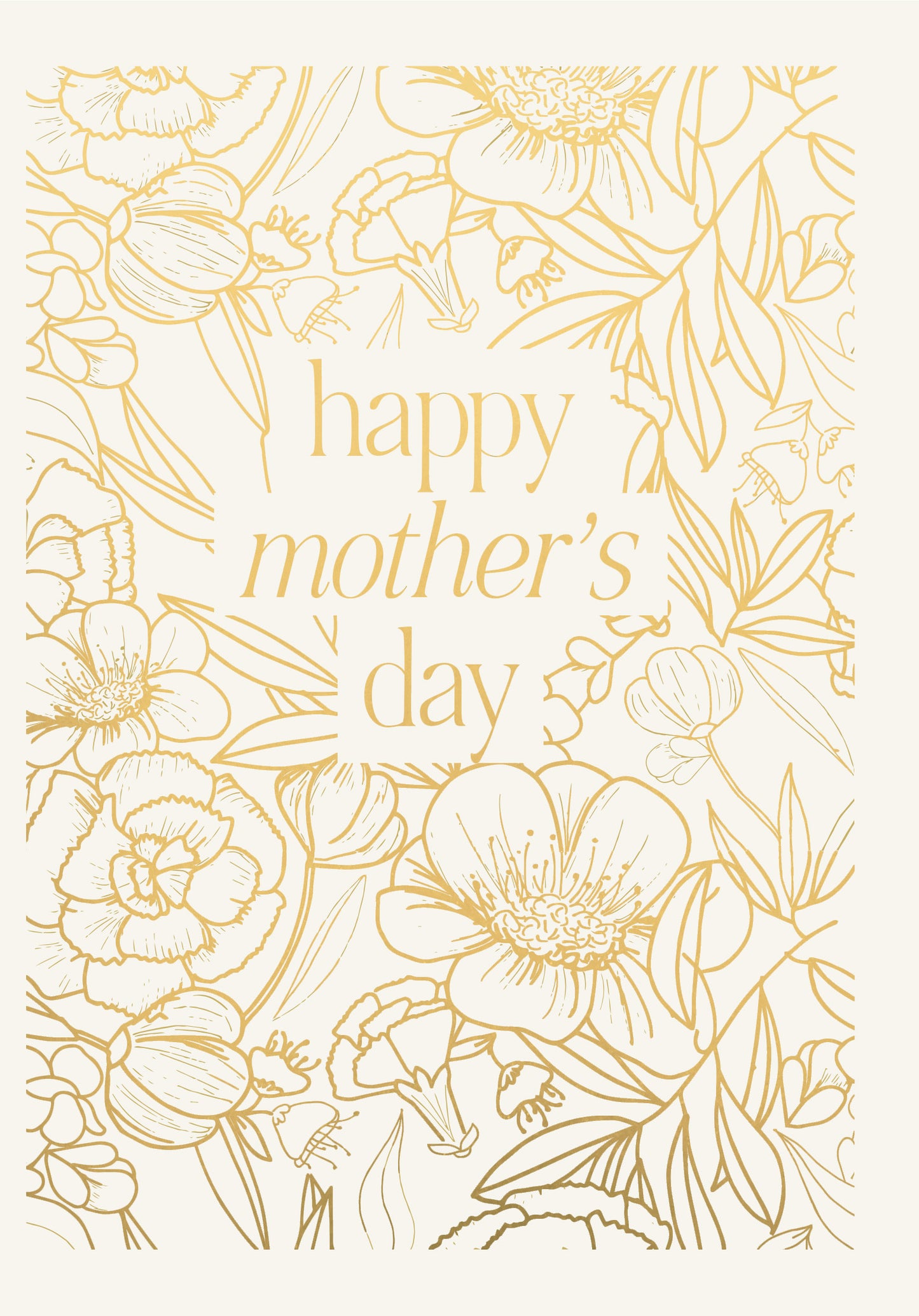 Greeting Card Mothers Day - Gold Etched Flora