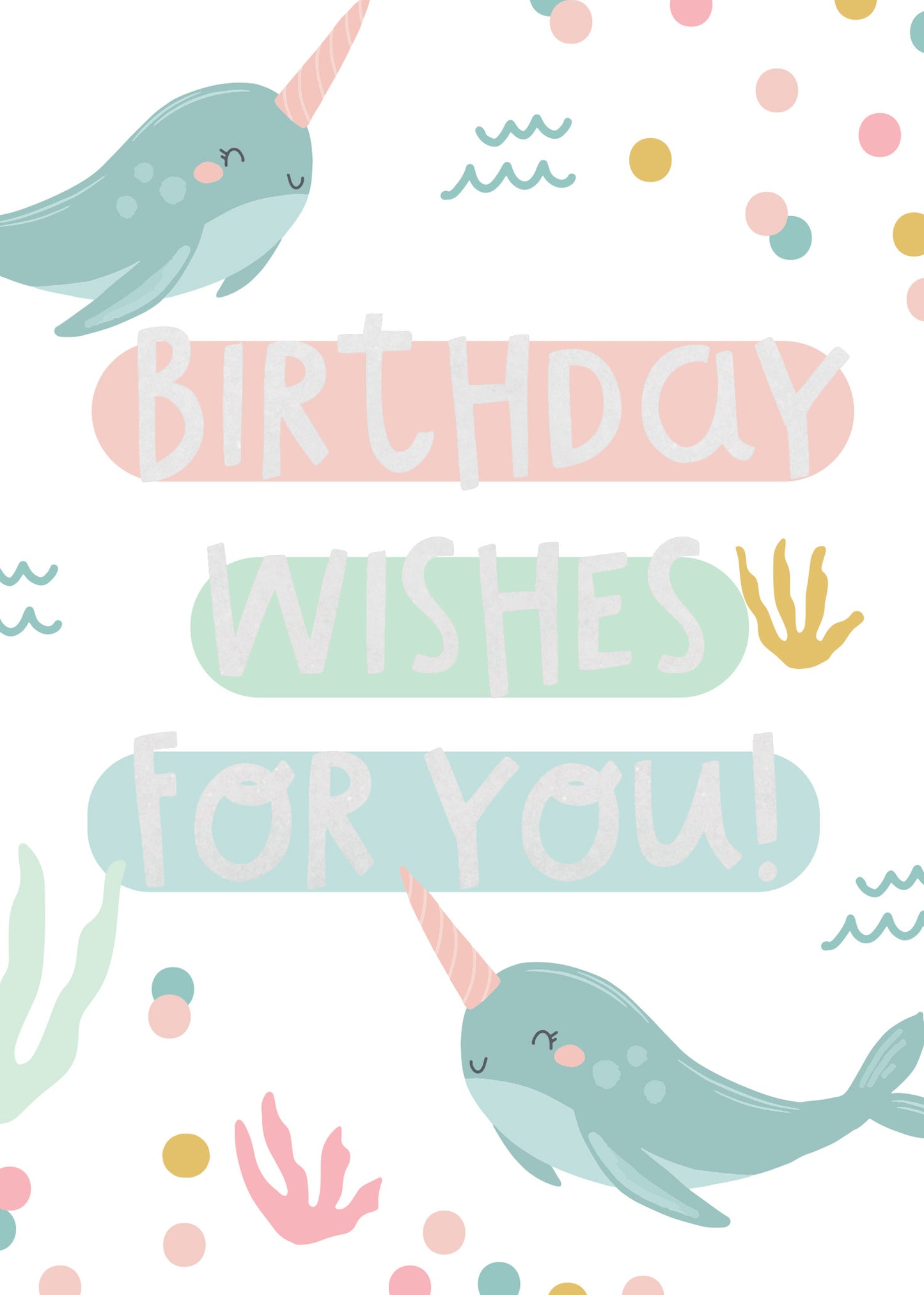 Greeting Card - WHITE NARWHAL