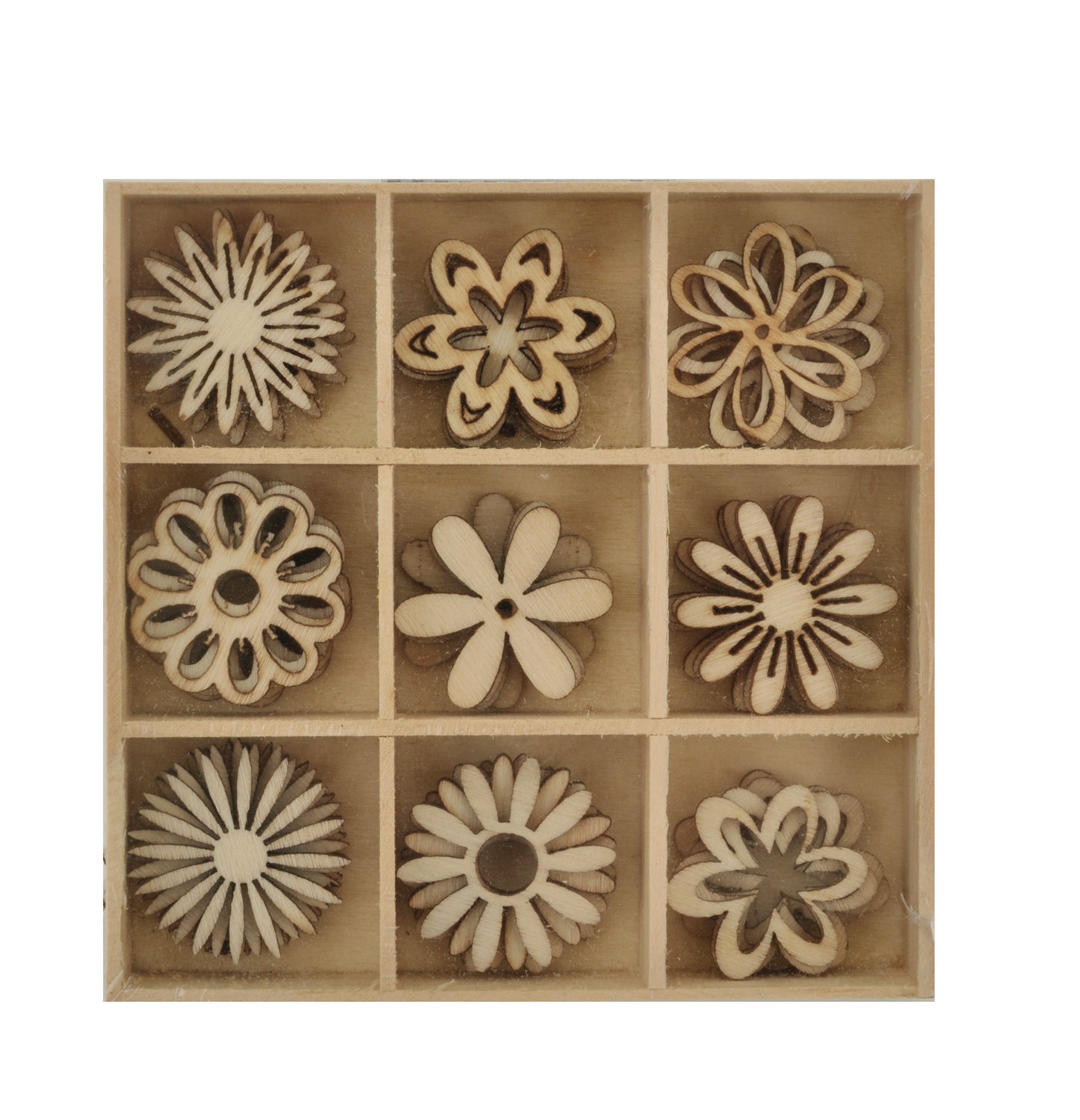 Wooden Shapes - Flower - 45pcs