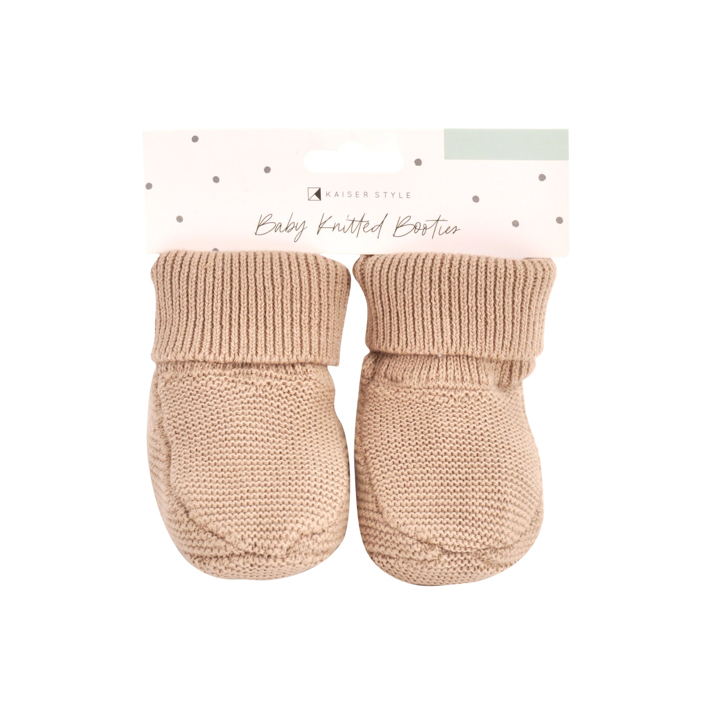 Baby Knitted Booties 6-12 Months - Natural
